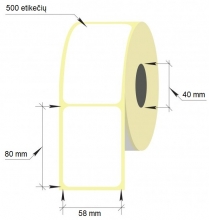 Lipnios etiketės 1-58x80x40, 500vnt, Thermal Eco