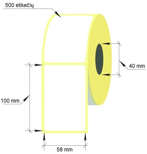 Lipnios etiketės 1-58x100, 40-500 etk. thermal eco