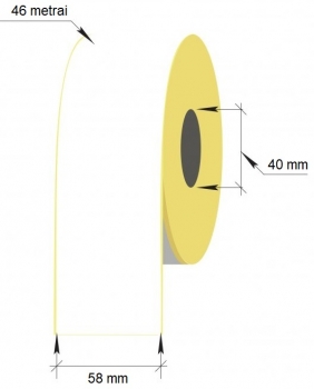 Lipni ištisinė etiketė svarstyklėms, 58mmx46m/40mm, Thermal Eco, baltos sp.