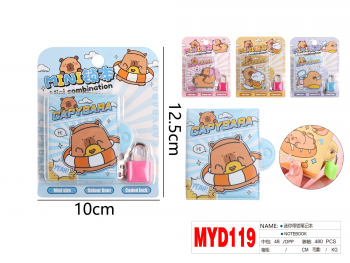 Užrašų knygutė su rakteliu 70x55mm CAPYBARA MOTARRO