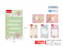 Lapeliai užrašams linija 50lapų  100x75mm TRIUŠIUKAI MOTARRO