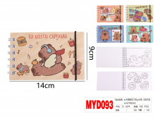Spalvinimo knygutė 140x90mm 64lapų su spirale CAPIVARA MOTARRO