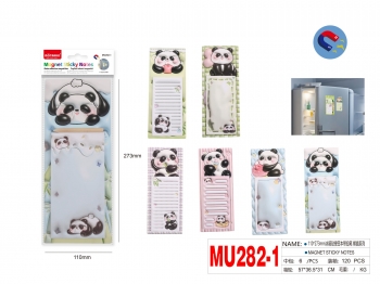 Užrašų lapeliai su magnetu 110x273mm + pieštukas PANDA MOTARRO