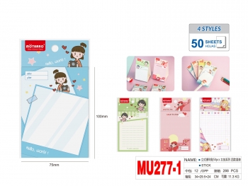 Lapeliai užrašams linija 50lapų 100x75mm MERGAITĖ MOTARRO