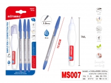 Tušinukai 3vnt 1.00mm mėlynos sp + pieštukinis korektorius MOTARRO