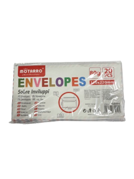 Vokai baltos sp su spalvotu kraštu 110x220mm 20vnt MOTARRO