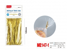 Auksinės spalvos metalinės vielutės - susukami tvirtinimai 12 cm 200 vnt MOTARRO