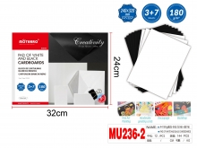 Popierius 240x320mm 180gm2 3lapai baltos sp + 7lapai juodos sp. MOTARRO