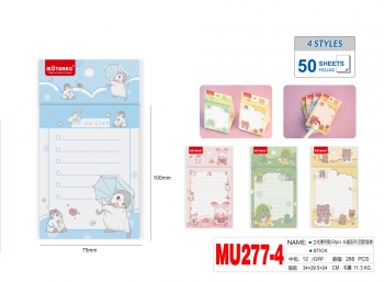 Lapeliai užrašams linija 50lapų 100x75mm PERSONAŽAI MOTARRO