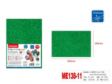 Putgumės lakštų rinkinys A4 10lapų 2mm žalia spalva su blizgučiais MOTARRO