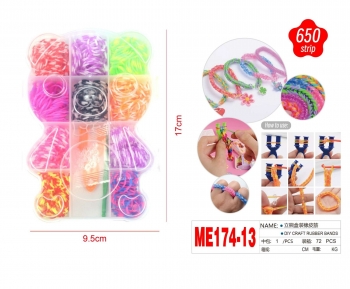 Apyrankių pynimo rinkinys MEŠKUTIS su priedais dėžutėje MOTARRO 10 rušių gumyčių