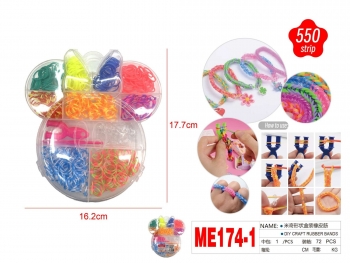 Apyrankių pynimo rinkinys MIKI su priedais dėžutėje MOTARRO 10 rušių gumyčių