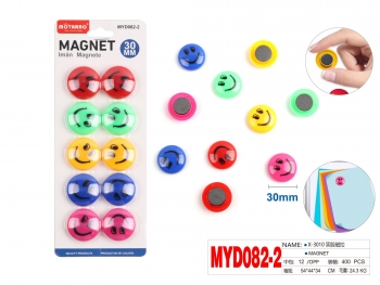 Magnetai 30mm ŠYPSENĖLĖ 10vnt 5spalvos MOTARRO