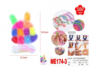 Apyrankių pynimo rinkinys ZUIKIS su priedais dėžutėje MOTARRO 10 rušių gumyčių