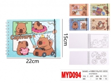 Spalvinimo knygutė CAPIVARA spiralinis įrišimas 220x115mm 96lapai