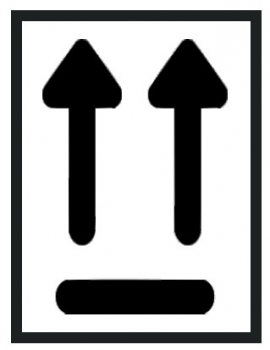 Informacinis lipdukas siunčiamų prekių pakuotės ženklinimui NEVARTYTI, 52x40mm, 100 vnt.