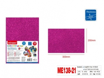 Putgumės lakštų rinkinys A4 10lapų 2mm violetinė spalva su blizgučiais MOTARRO