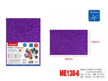 Putgumės lakštų rinkinys A4 10lapų 2mm violetinė spalva su blizgučiais MOTARRO