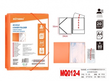 Aplankas A4 20 įmaučių oranžinės sp spiralinis įrišimas MOTARRO
