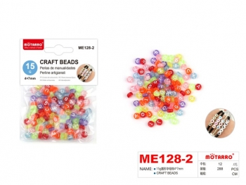 Dekoracija karoliukai Raidės 4x7mm 15gr įvairių spalvų MOTARRO