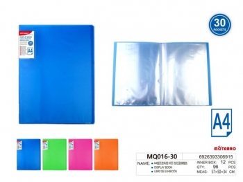 Segtuvas su 30 įmaučių A4 įvairių spalvų MOTARRO