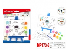 Drobė 2vnt 102x152mm su piešiniu KOSMOSAS + molbertas + dažai MOTARRO