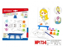 Drobė 2vnt 102x152mm su piešiniu UNDINĖLĖ + molbertas + dažai