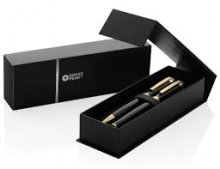 Rašiklių rinkinys: tušinukas+rašiklis LUCA, Swiss Peak, juodos sp. metalinis korpusas, dovanų dėžutėje