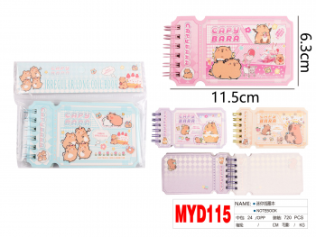 Užrašų knygutė CAPYBARA 60lapų 120x65mm MOTARRO