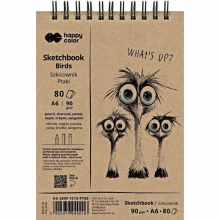 Albumas A6 80l. eskizams 90gm2, su spirale Paukščiai Happy Color HA 3809 1015-PT80