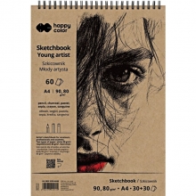 Albumas A4 60l. eskizams 80 90gm2, su spirale Happy Color HA 3809 2030-MA60