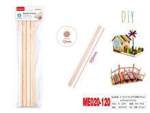 Pagaliukai mediniai 12 mm × 30 cm, 4 vnt MOTARRO