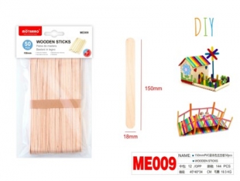 Mediniai pagaliukai 150 mm, 50 vnt