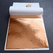 Auksavimo folija lapeliais 14 x 14 cm, 25 lapų vario imitacija