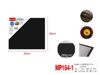 Drobė ant porėmio 20x30cm medvilnė 280g juodos sp MOTARRO