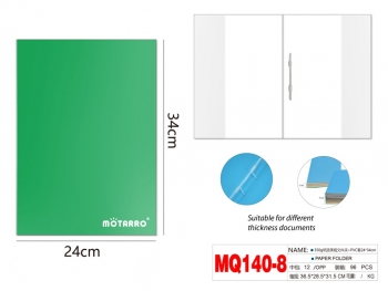 Segtuvas A4 su įsegėle kartoninis žalios sp. MOTARRO