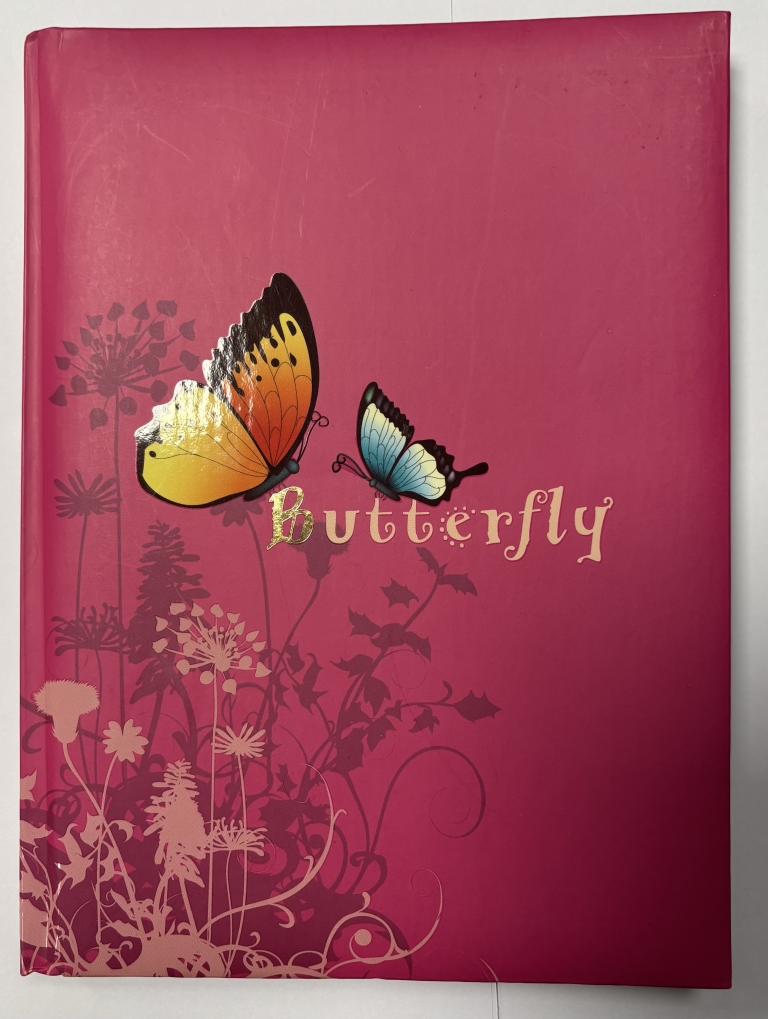 Užrašų knygutė DRUGELIS, kartono viršelis