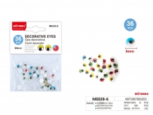 Akytės judančios 6mm 36vnt spalvotos MOTARRO