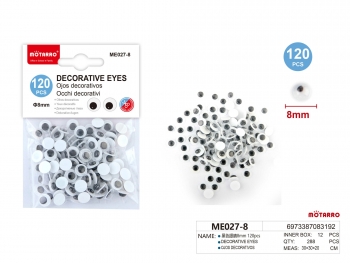 Akytės judančios 8mm 120vnt juodos spalvos MOTARRO