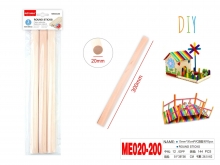 Apvalūs mediniai strypai 20 mm × 30 cm 3vnt MOTARRO