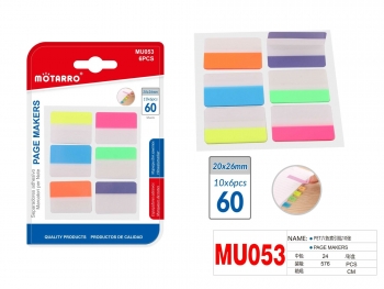 Indeksai lipnūs plastikiniai 6vnt x 10lapų MOTARRO