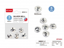 Varpeliai 20mm 5vnt sidabrinės spalvos su kilpele MOTARRO
