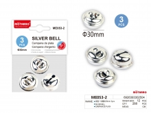 Varpeliai 30mm 3vnt sidabrinės spalvos su kilpele MOTARRO