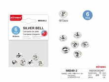 Varpeliai 15mm 6vnt sidabrinės spalvos MOTARRO