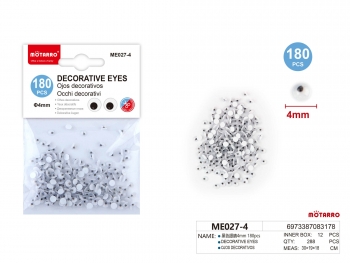 Akytės judančios 4mm 180vnt juodos spalvos MOTARRO