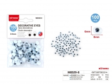 Akytės judančios 8x6mm 100vnt juodos spalvos MOTARRO