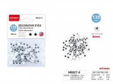 Akytės judančios 6mm 135vnt juodos spalvos MOTARRO