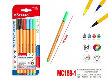 Tušinukų rinkinys 6vnt 4spalvos 0,4mm MOTARRO