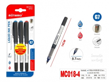 Tušinukas rašalinis MOTARRO 0,7mm 3vnt 2spalvos raudona mėlyna