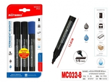 Markeris MOTARRO permanentinis 1-5mm 2vnt juodos + 1vnt mėlynos sp kirstu galu